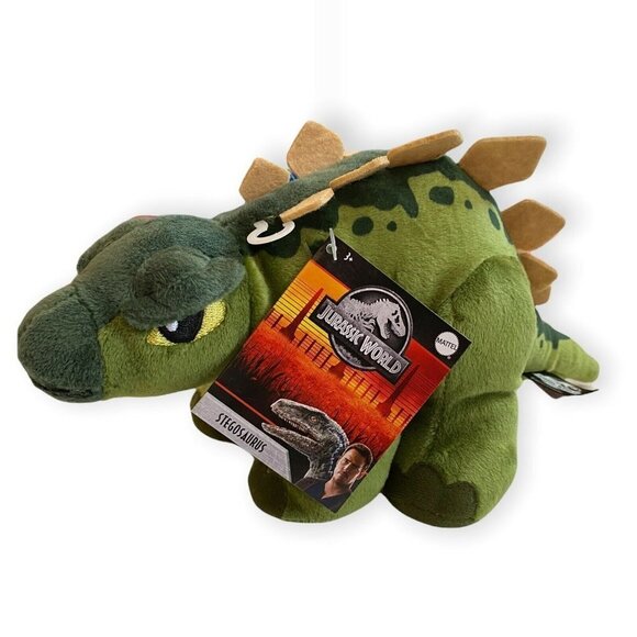 Jurassic World Green Stegosaurus Dinosaur Stuffed Plush Mattel NEW 8” Plushie - Picture 5 of 8